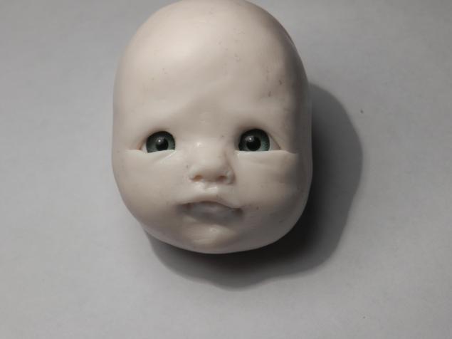 Голова пупса. Лепим голову ребенка. Лепка лица младенца из полимерной глины. Голова куклы младенца. Лицо младенца из полимерной глины.