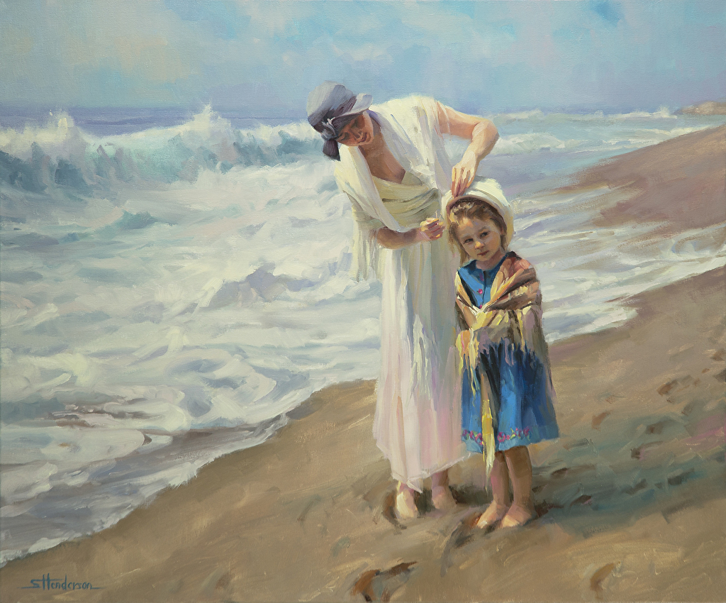 Beachside Diversions by Steve Henderson Oil ~ 30 x 36